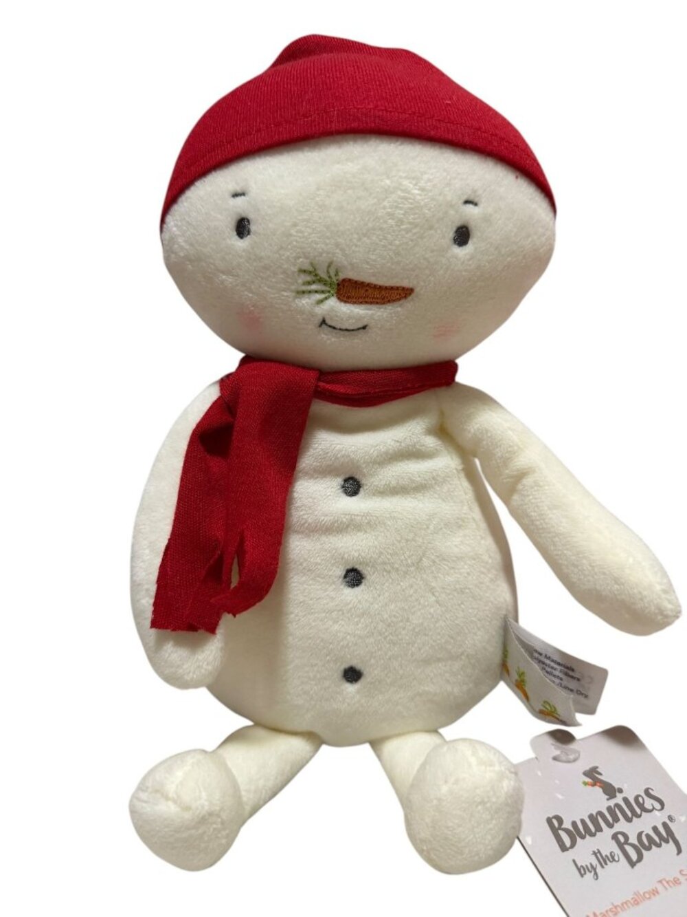 Bunnies By The Bay Marshmallow Snowman Set of 4 Plush Toys With Tags Christmas - Picture 3 of 10